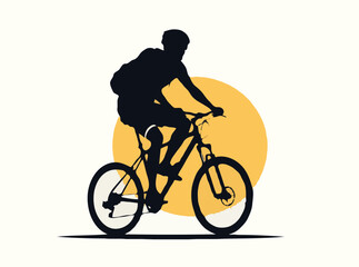 Fototapeta premium Modern Cyclist Silhouette on Bike
