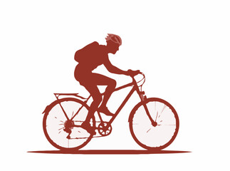 Modern Cyclist Silhouette on Bike