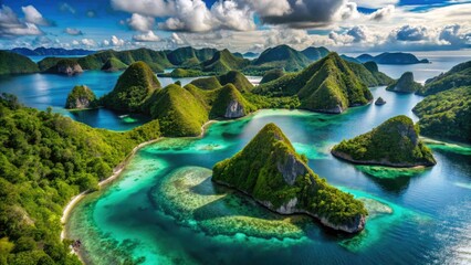 Raja Ampat's Wayag Island: a summer holiday postcard, with dramatic limestone karsts.