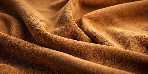 Fototapeta premium Mocha Suede Texture Background: Smooth, Stretched Suede Material Close-Up Top View - Low Light Photography