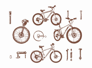 Detailed Bike Parts Vector Set