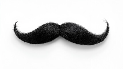 Curly black mustache isolated on a white background.