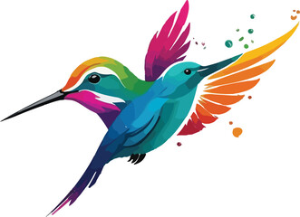 Hummingbird Flying vector design, Hummingbird logo and icon Design, Colorful Hummingbird vector design, Hummingbird Illustration vector design