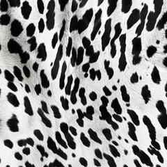 Fototapeta premium Close-up of black and white leopard fur pattern with textured spots