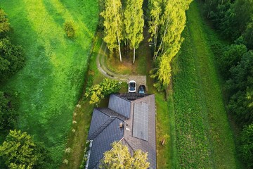 Clean Energy Solar Panels on Suburban Roofs