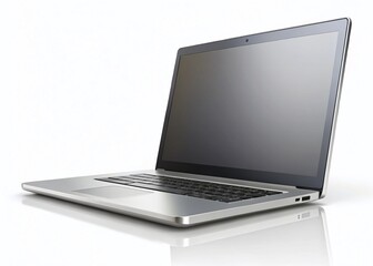 Modern Laptop with Blank Screen Isolated on White Background - Perfect for Mockups and Presentations