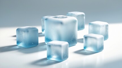Cool Ice Cubes Group Minimalist Photo Background