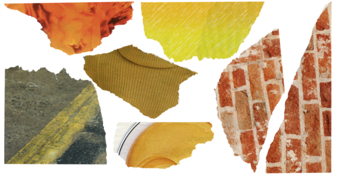 Set of torn pieces of magazine. Textured scraps of paper for collage.