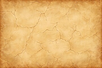 Intricate Patterns of Aged Parchment Highlighting Natural Cracks and Faded Brown Tones in Texture