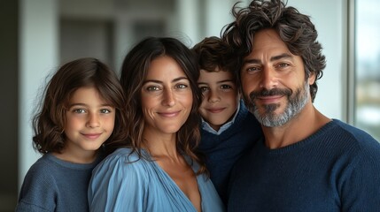 Fototapeta premium Happy family smiling together at home