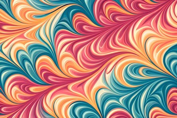 Mesmerizing Flow of Color: A Stunning Abstract Liquid Marble Design with Spiraling Forms