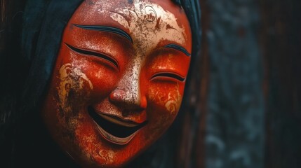 Traditional Japanese mask. Kabuki