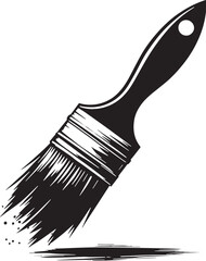 Black Color Paint Brush Set Silhouette Vector Illustration design, Solid White Background