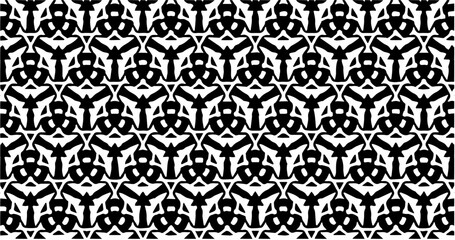 images showcase various black-and-white motif designs with repetitive patterns. The patterns feature geometric, floral, and abstract elements, making them suitable for decoration or graphic design.