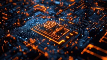 A digital smart logo with a circuit board pattern, seamlessly blending into a futuristic technology background.