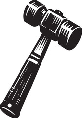 Black Color Sledgehammer Silhouette Vector Illustration design, Solid White Background