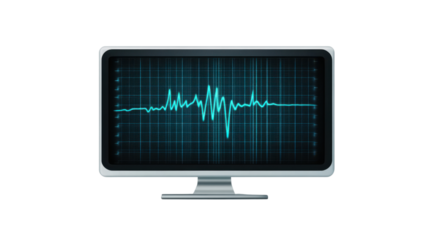 monitor with heart beat isolated on white background 