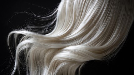 Close-Up of Radiant Platinum Blonde Hair with Shimmering Highlights
