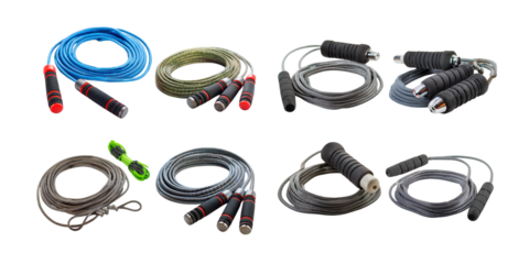 Variety of Jump Ropes for Fitness and Exercise in Different Colors