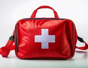 red medical bag with cross