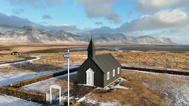Budir Black Church in Iceland.