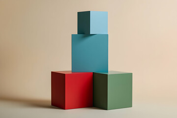 Obraz premium Three colorful blocks in different sizes