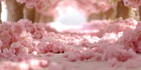 Cherry Blossoms in Warm Sunlight
