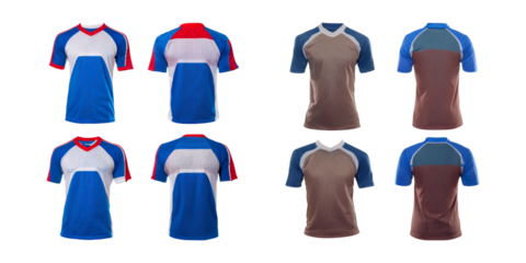 Colorful Sports T-Shirts Displayed in Various Styles and Designs
