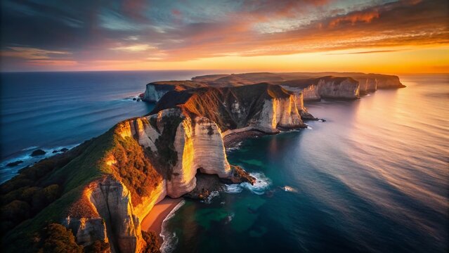 Pakri Limestone Cliff Sunset Aerial View: Dramatic Coastal Bokeh Photography
