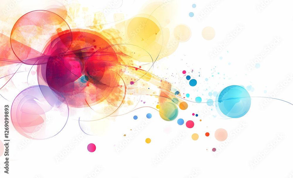 Poster abstract technology background vector presentation design with digital elements and circles on a whi