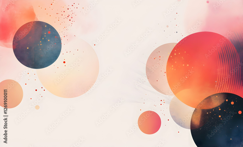 Poster abstract technology background vector presentation design with digital elements and circles on a whi