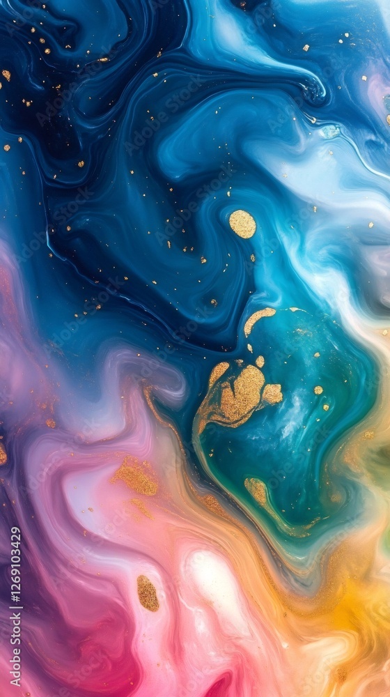 Poster colorful marble texture with gold accents creating a stunning visual effect