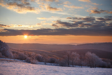 Winter nature bohemia moravia czech republic sunsets forest