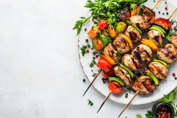 Delicious Grilled Chicken and Vegetable Skewers with Fresh Herbs
