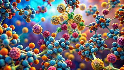 Panoramic Microscopic View of Amylose and Amylopectin Starch Molecules