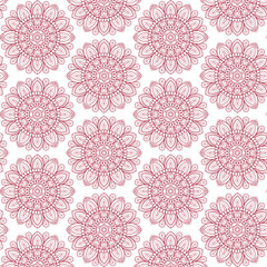 Seamless pattern mandala floral pattern. Design for fabric, carpet, wallpaper, background, tablecloth, ornament tile, banner, postcard.