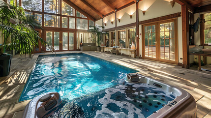 Magnificent jacuzzi and heated pool within stunning house