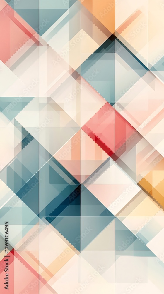 Poster Abstract geometric background creating dynamic visual with colorful triangles and squares