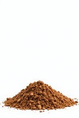 Light brown loose soil mound isolated on white , white, land