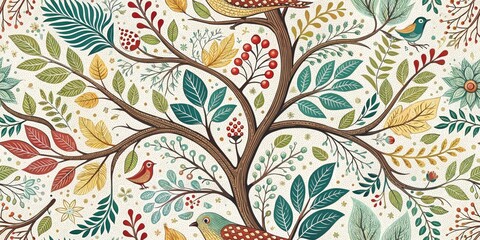 Silhouette Nature Doodle Art: Branchy, Vibrant, Dark Background Photography