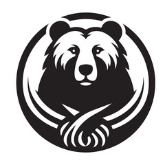 bear logo black silhouette vector illustration
