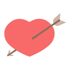 Valentine theme, Heart with arrow design, symbolizing love and affection.