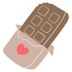Valentine theme, Chocolate bar in a love-themed wrapper.
