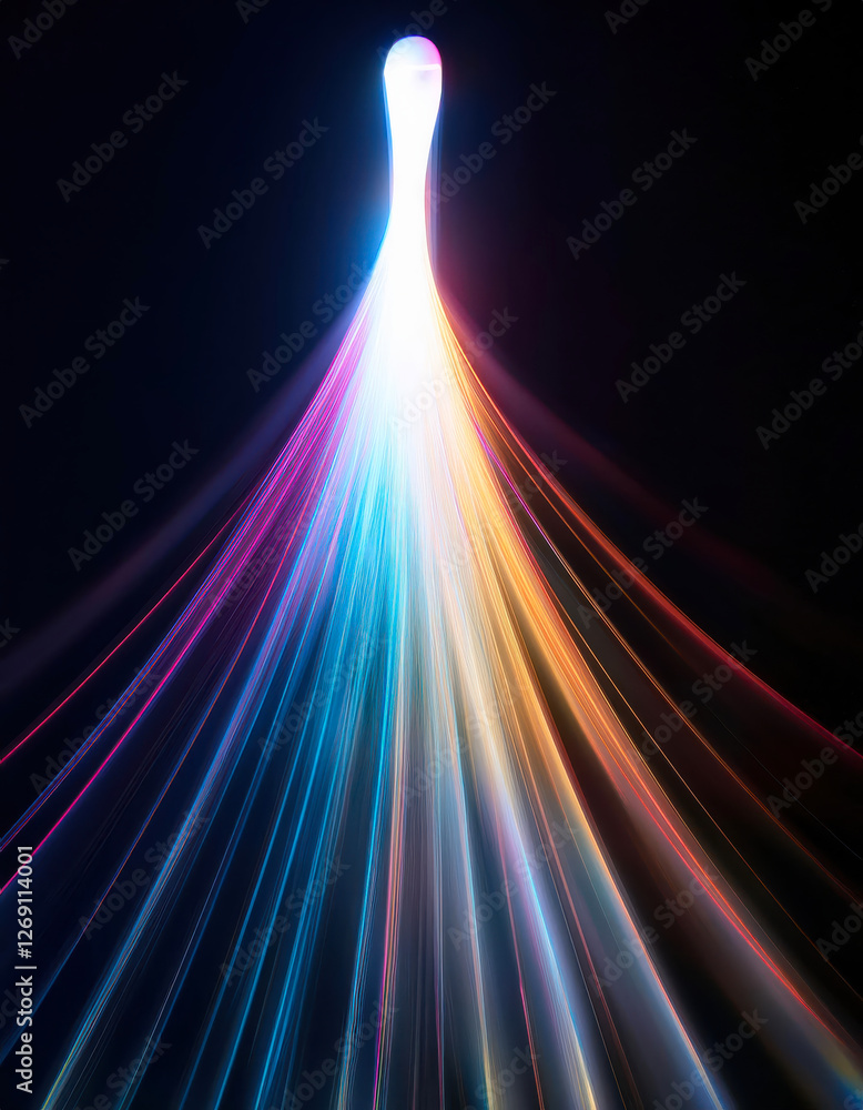 Poster spectacular light diffraction emerging from a hair thin object creates a mesmerizing display