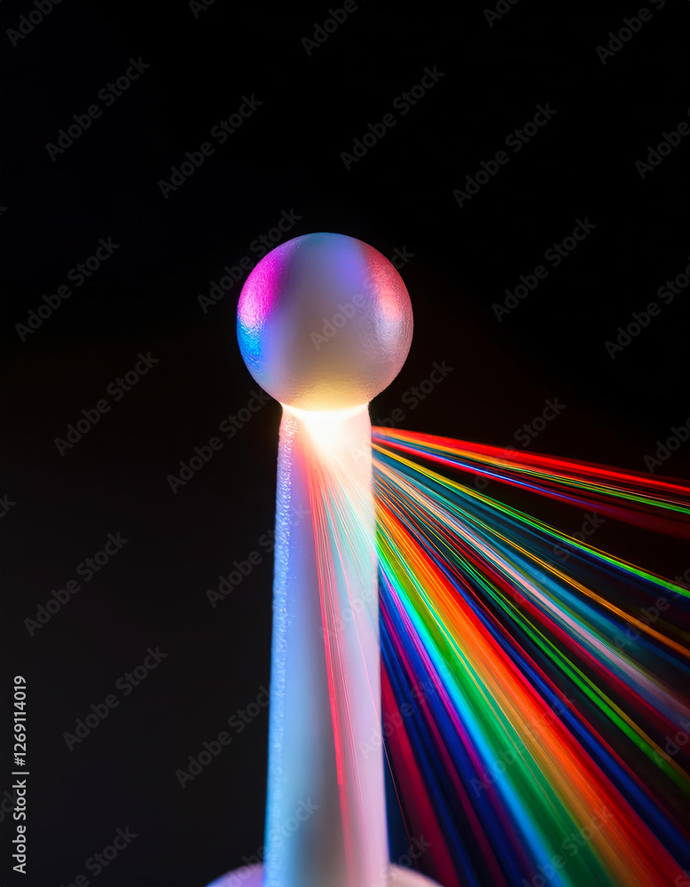 Aufkleber Light Diffraction Reveals Vibrant Colors Around a Delicate Object in an Enchanting Display