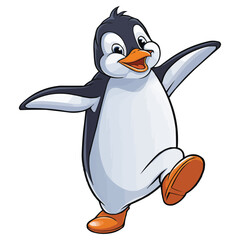 Fototapeta premium Adorable Cartoon Penguin