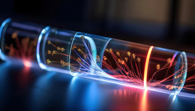 Charged Particles Demonstrating Lorentz Force as They Curve Along Magnetic Field Lines