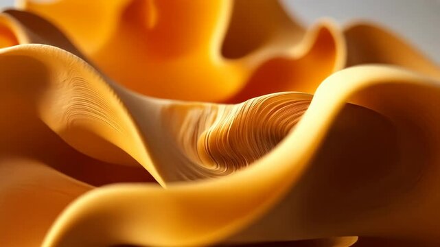 The image is of a piece of fabric with a very intricate and detailed pattern. The fabric is orange in color and he is made of a synthetic material