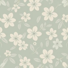 seamless pattern with flowers, Seamless floral pattern. illustration. Hand drawn flowers and leaves of clover. Vintage detailed style, Seamless flower pattern textiles design. natural seamless pattern