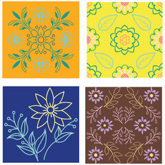 Elegant Vector Pattern Set – Floral & Botanical Line Art Collection